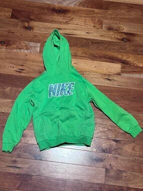 Nike Neon Green Pullover Hoodie with Logo Tag